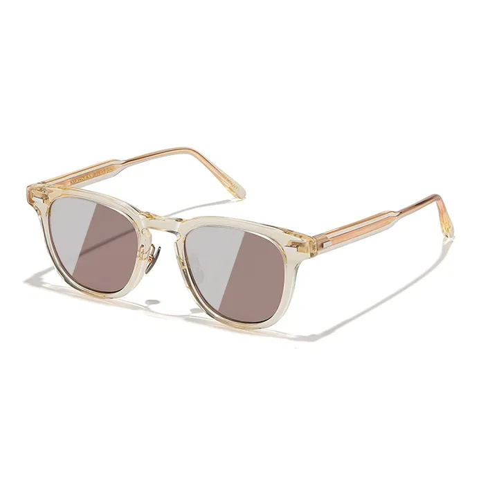 Morakot Пластиковая оправа Круглые Солнцезащитные очки Мужские