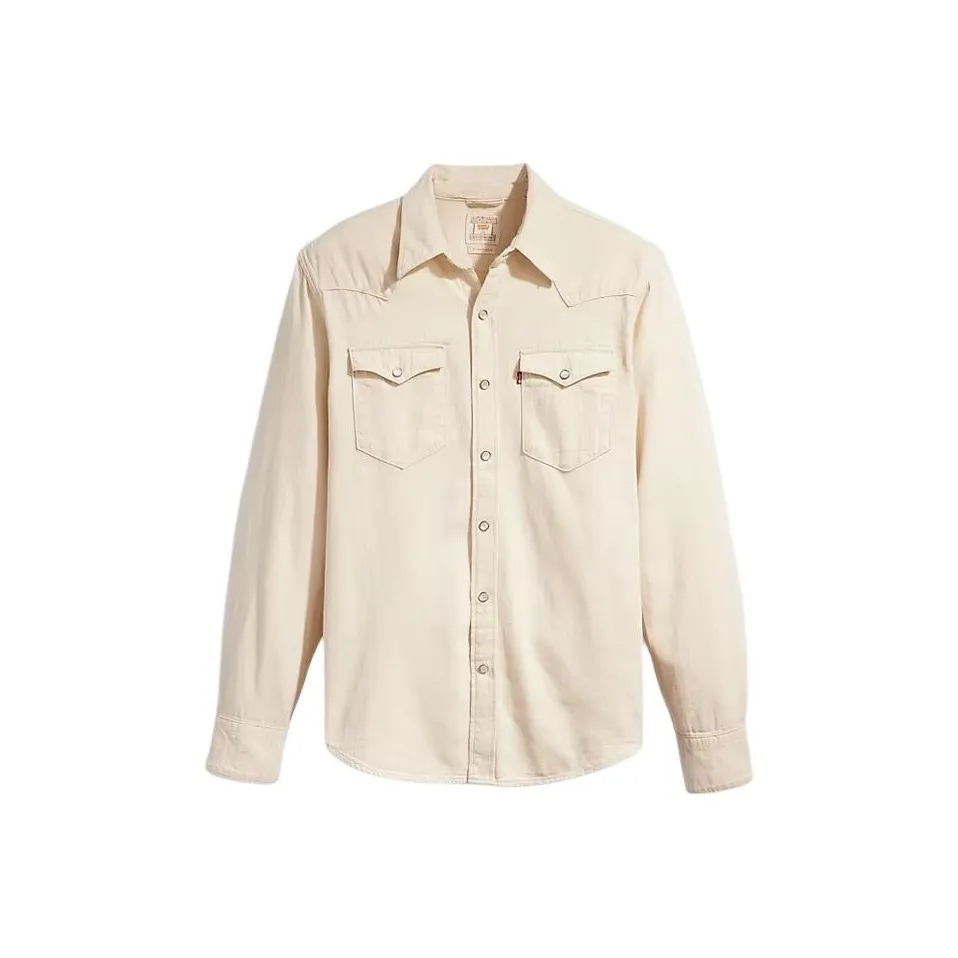 Levi's Barstow Стандартная посадка Западная рубашка Мужская Экрю