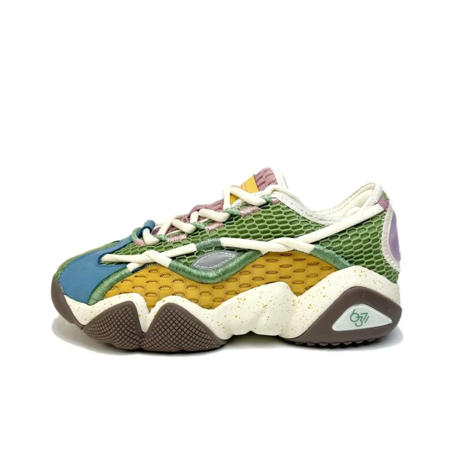 PEAK State Pole 6371 Амортизация Дышащий Увеличение Высоты Низкий Топ Толстая Подошва Кроссовки Женские Fatty Зеленый