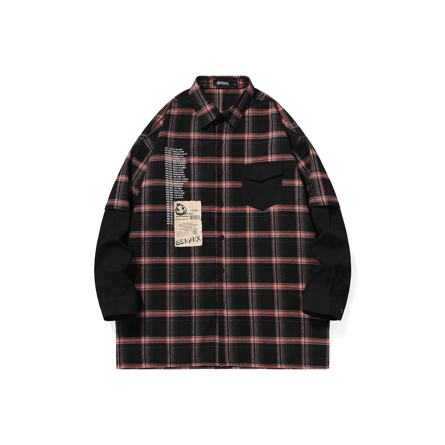 GENANX Shirts Unisex Red Black Plaid
