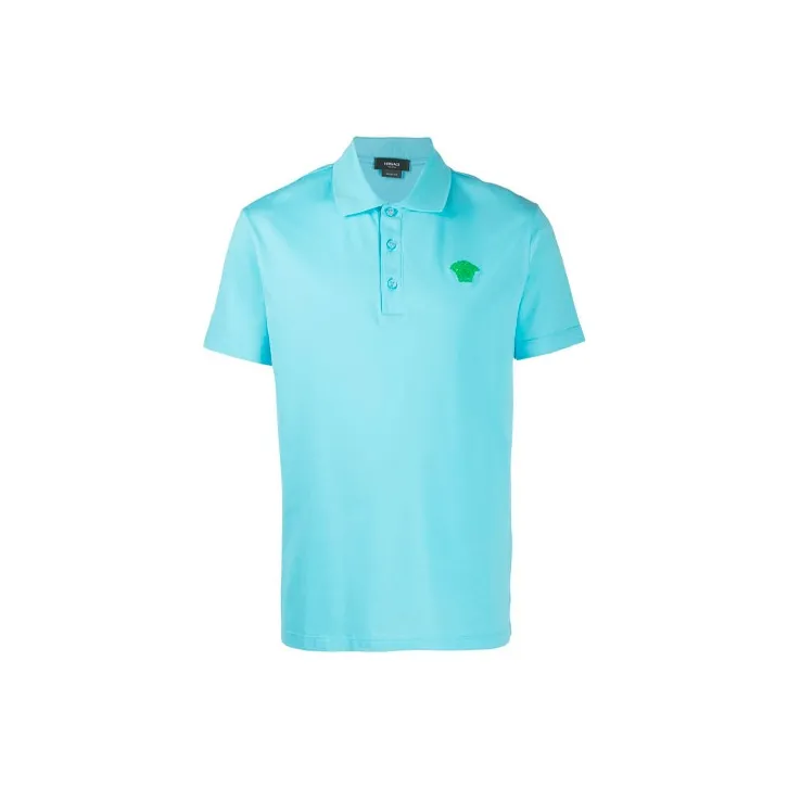 VERSACE Мужская поло рубашка синего цвета