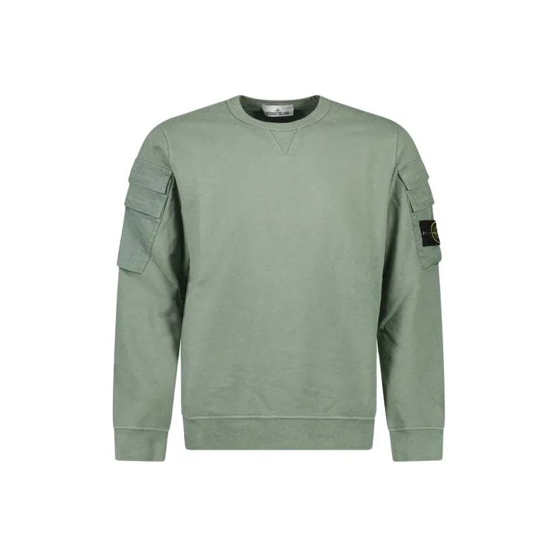 STONE ISLAND Толстовка Мужская Шалфейно-Зеленая