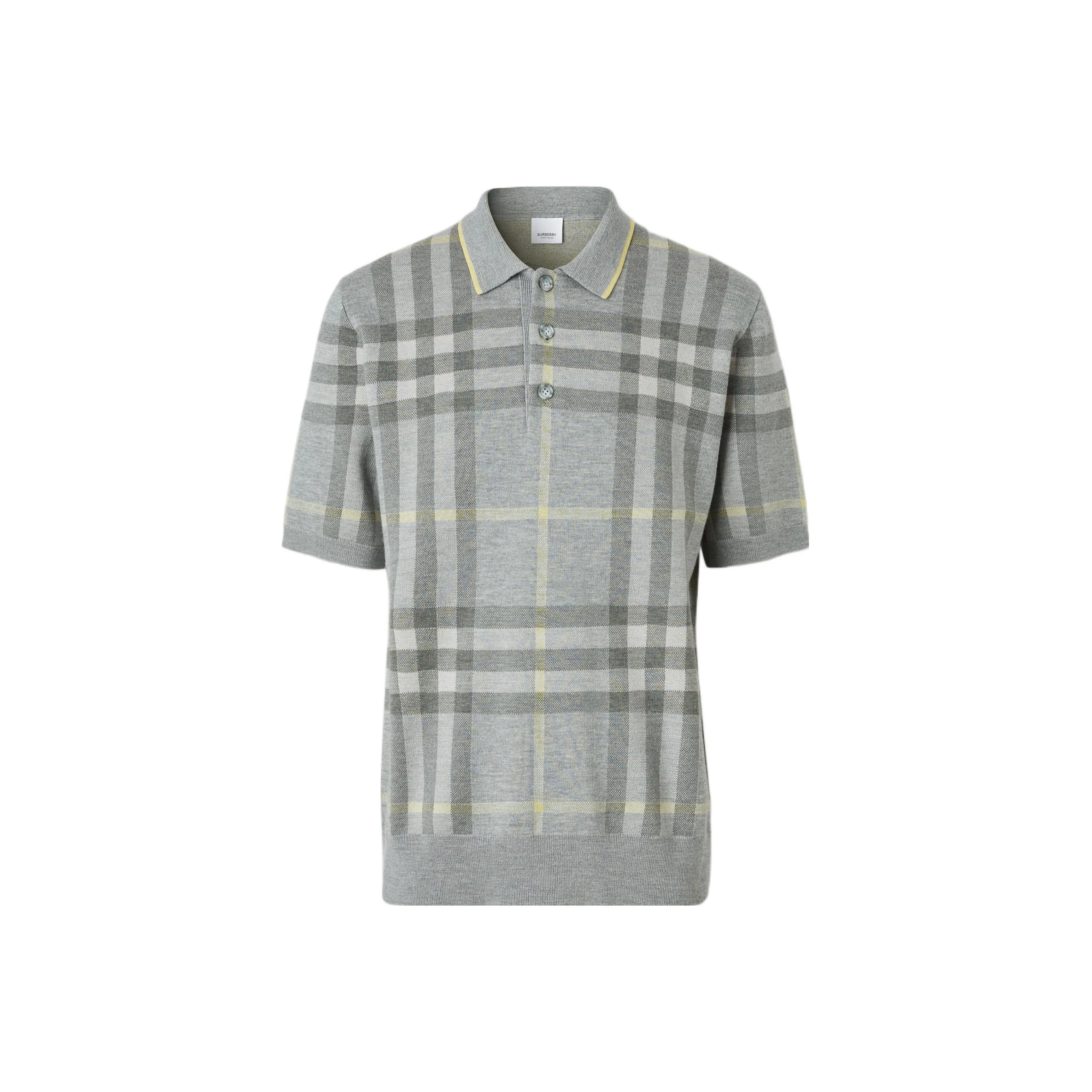 Burberry Wool Silk Check Polo Shirt