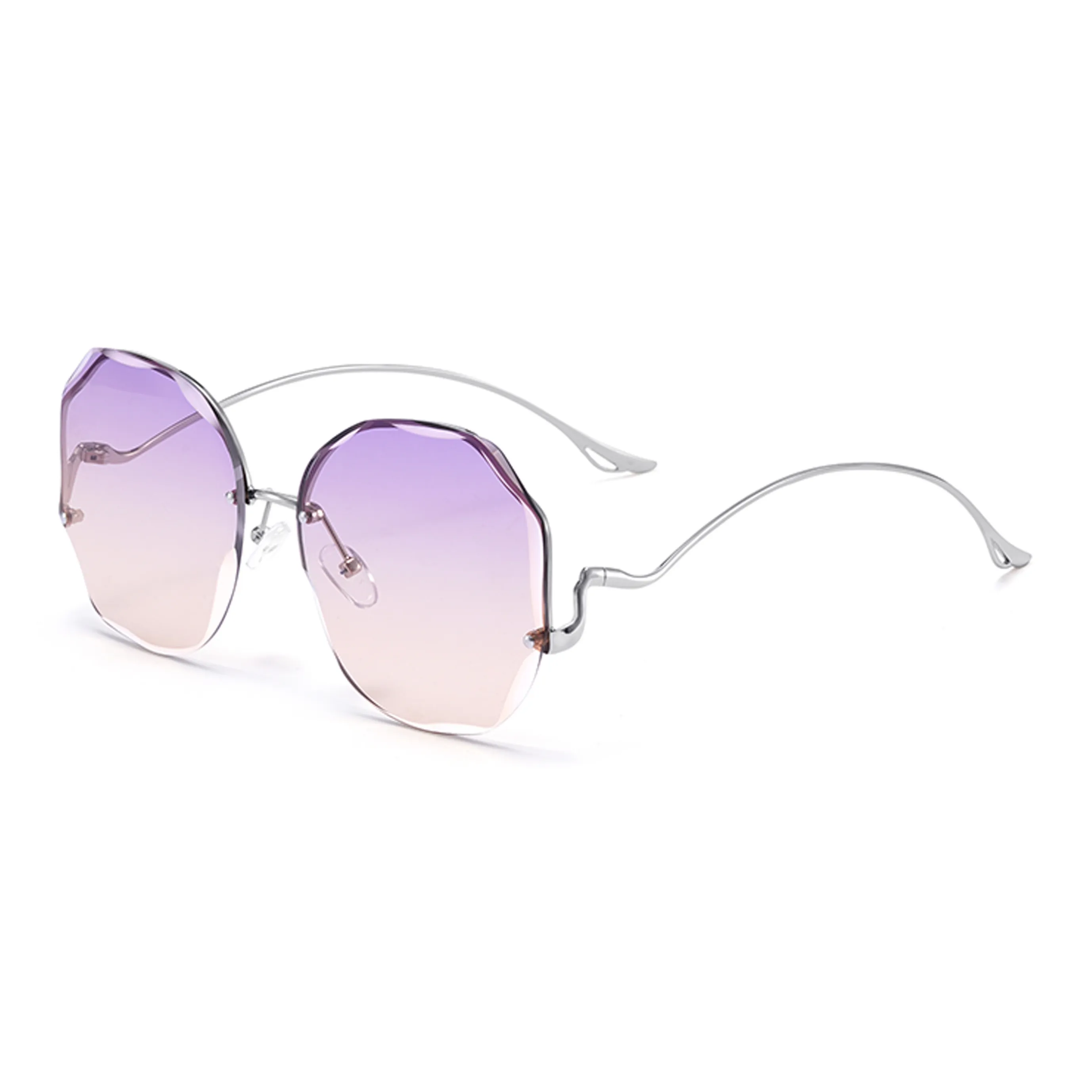 Wood Premium Alloy Irregular Shape Sunglasses Women's