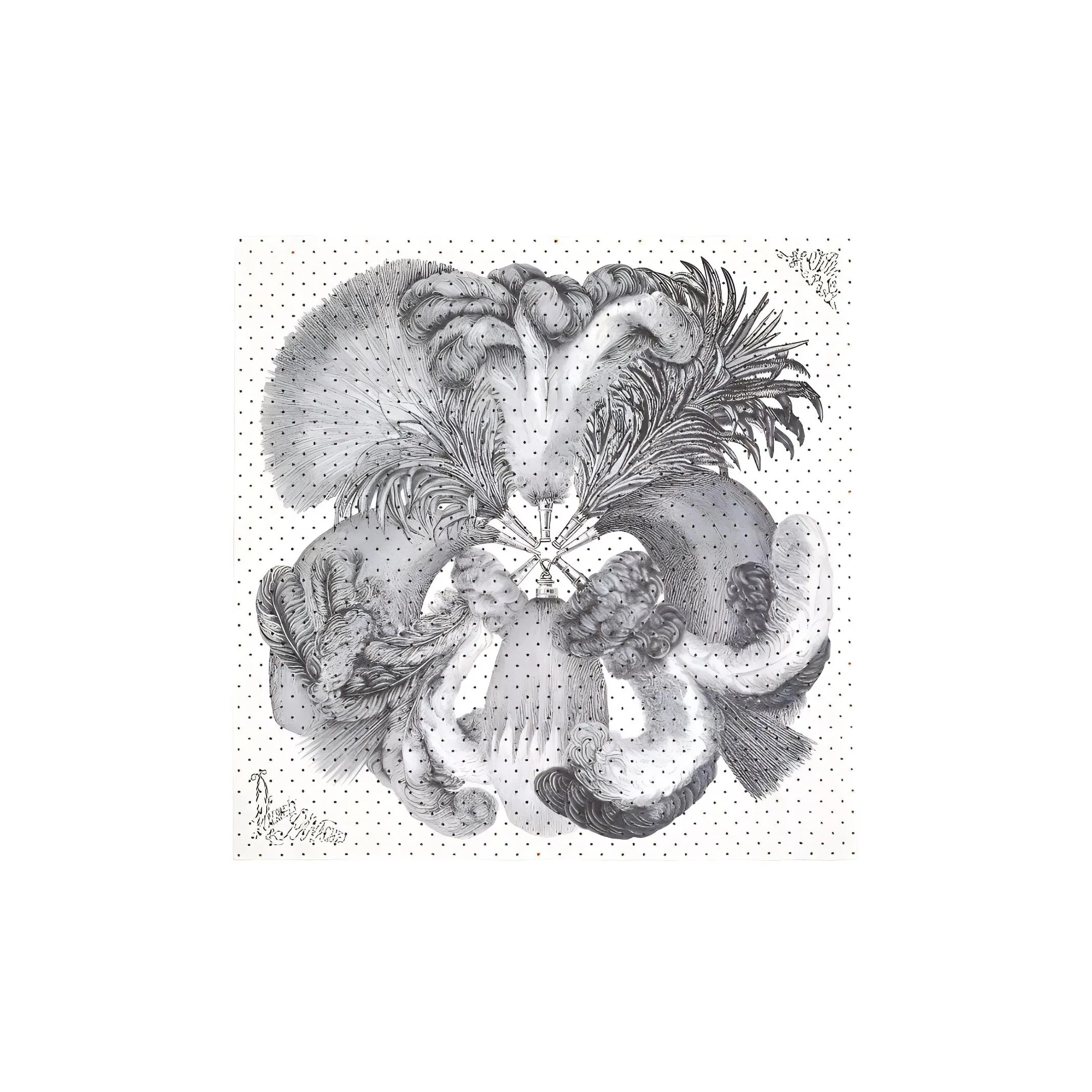 HERMES Scarf Plumets Et Panaches 90