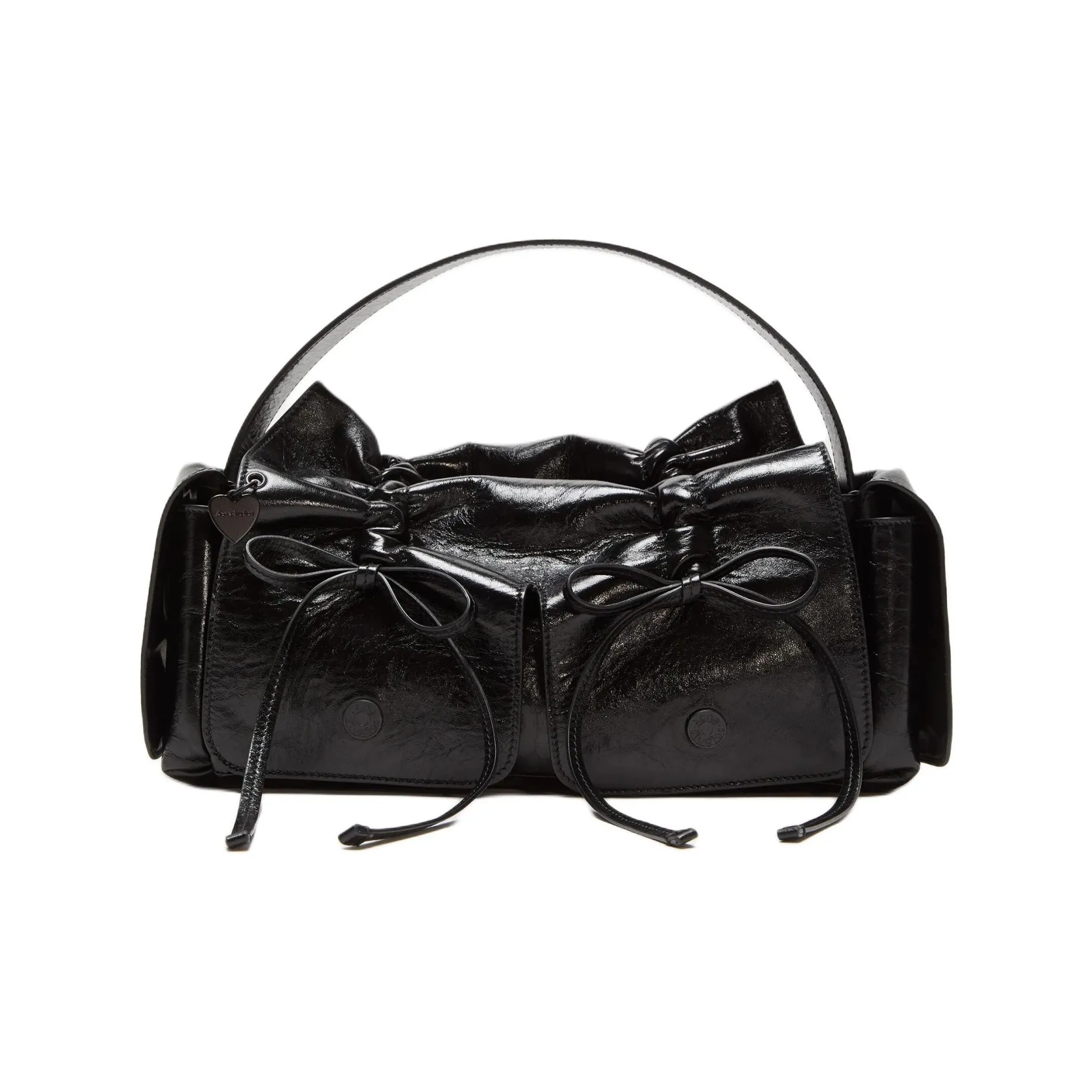 Acne Studios Bright Finish Leather Handbag Regular Women's Black