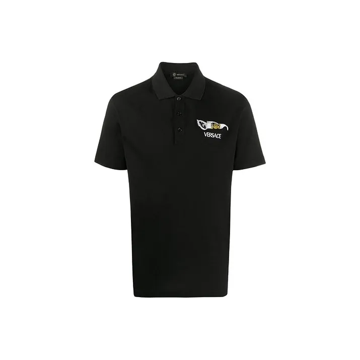 VERSACE Мужская черная поло