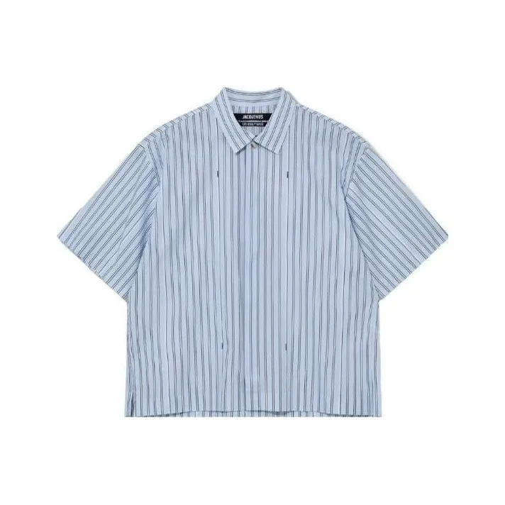 Jacquemus Pinstripe Collared Short Sleeve Shirt