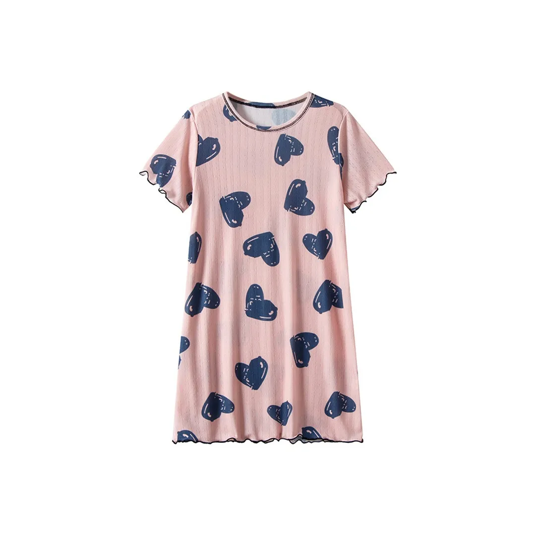 Cotton Gene Ночная сорочка Женская Темно-синий Большой Сердце