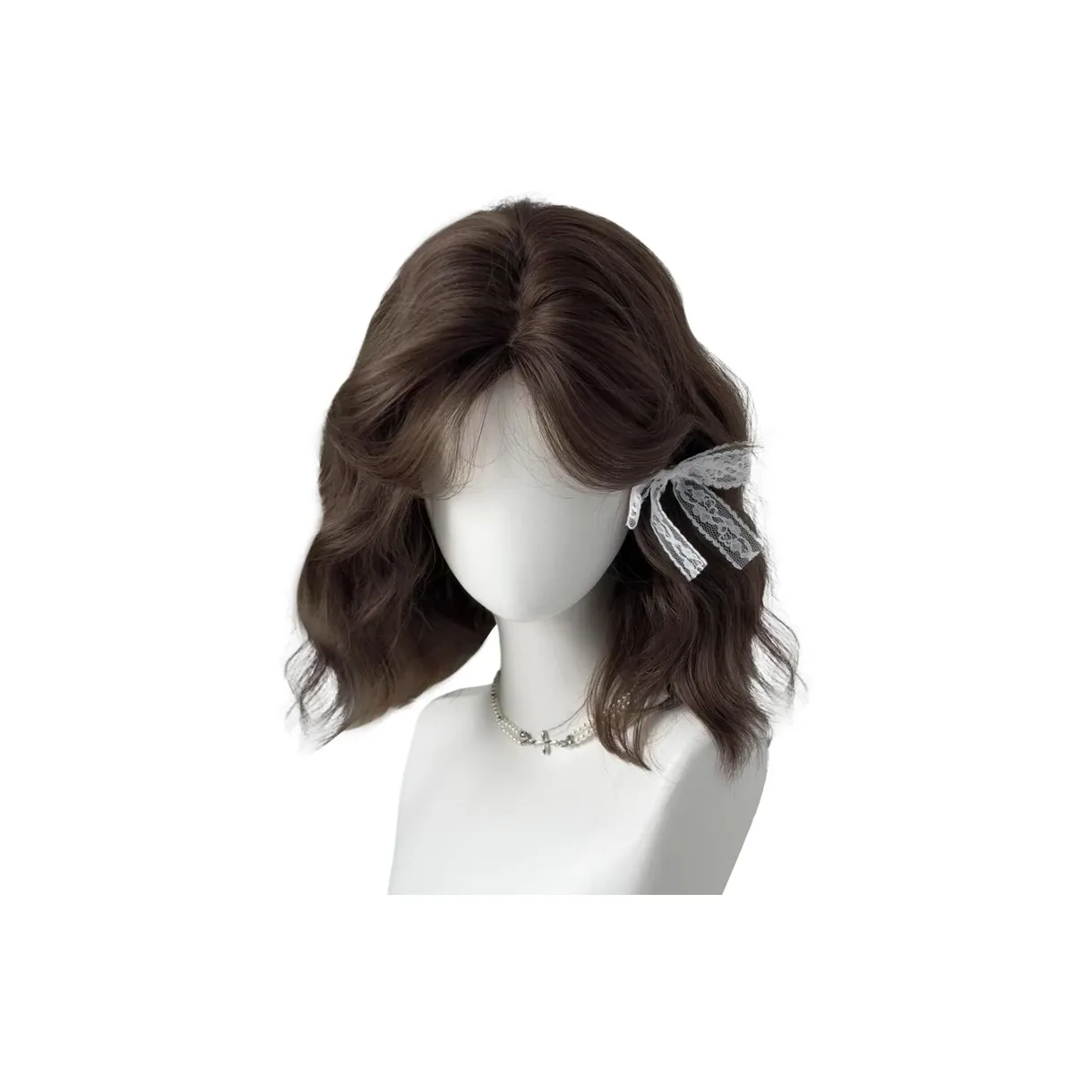 GLUNA 'J' Форма Bangs Шерстяной завиток Укороченный Парик