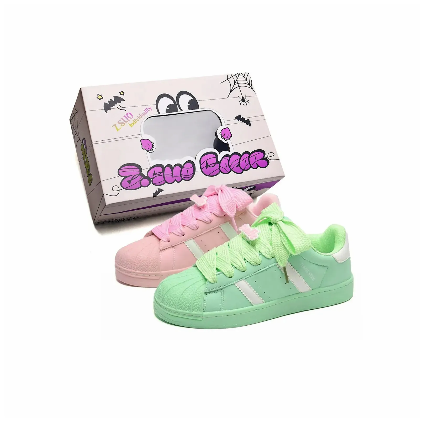 Z.SUO Coverage Balance Abrasion Resistant Lightweight Slip Resistant Low Top Skateboard Sneakers Shoes Women's Box Included