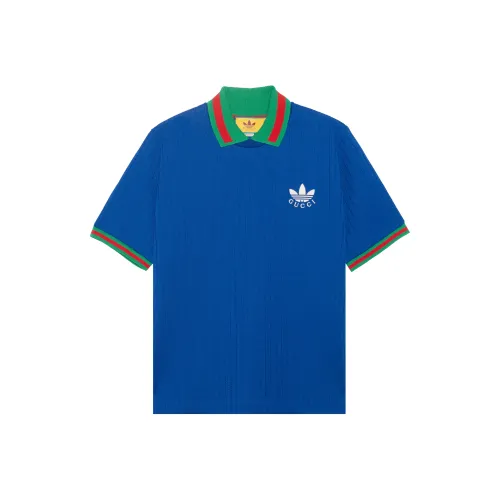 GUCCI X ADIDAS Collaboration Синий Унисекс Поло