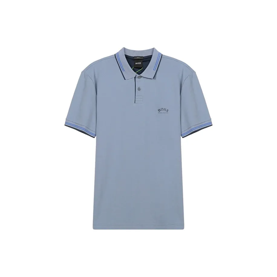 HUGO BOSS Short Sleeved Polo Shirt Men's Gray Blue