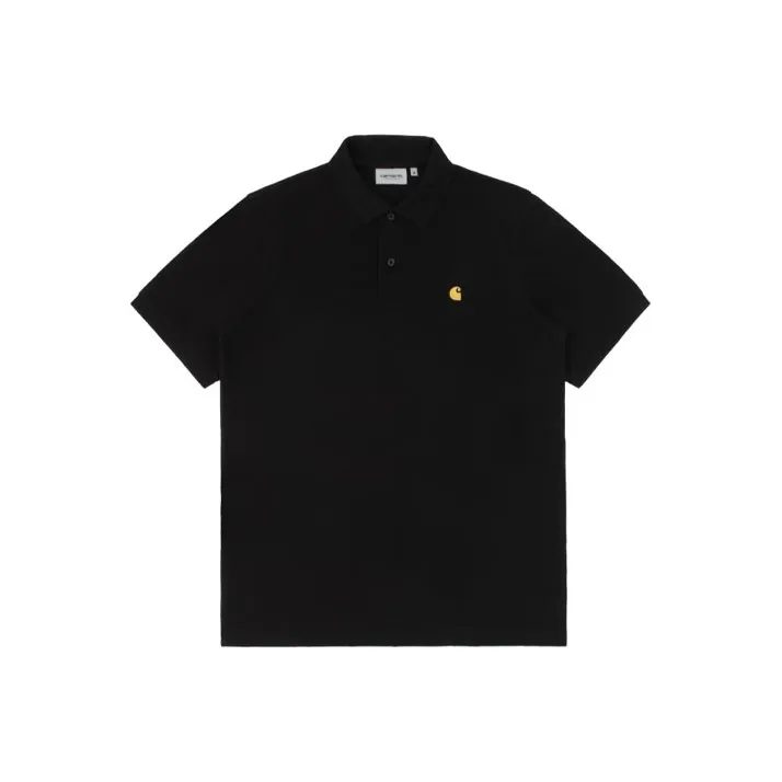 Carhartt WIP SS21 Chase Pique Polo Chase Polo Shirt Men's Black