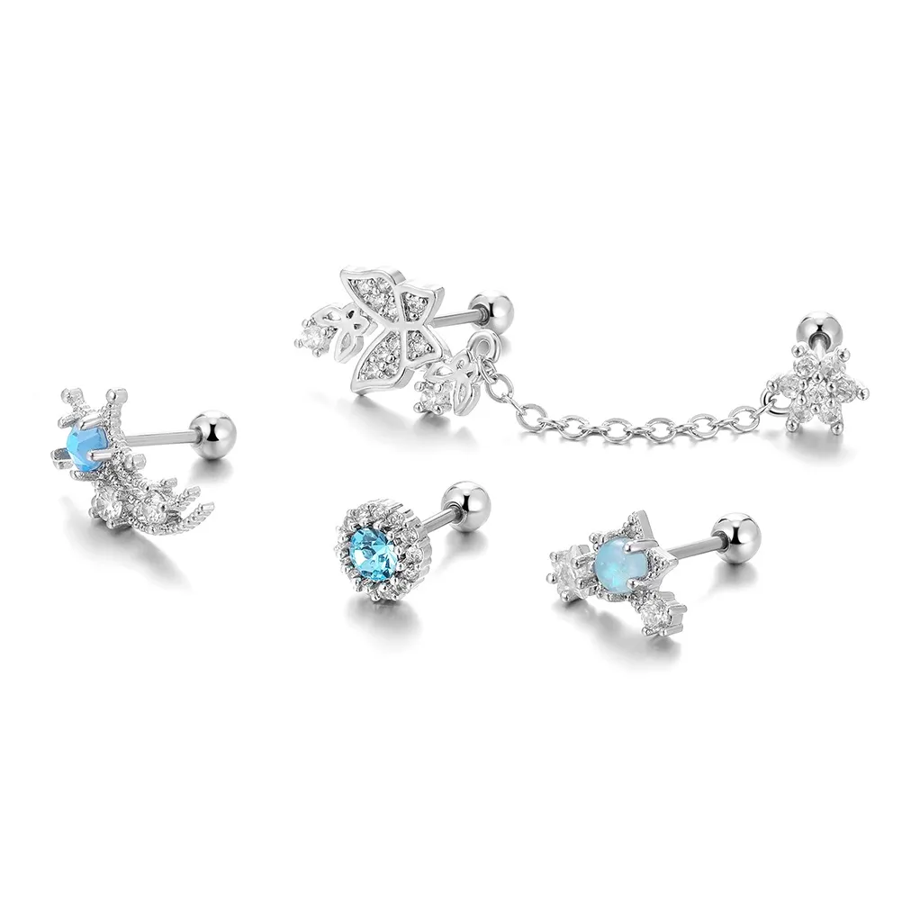 Clect Серьги-гвоздики с синтетическим кубическим цирконием Женские