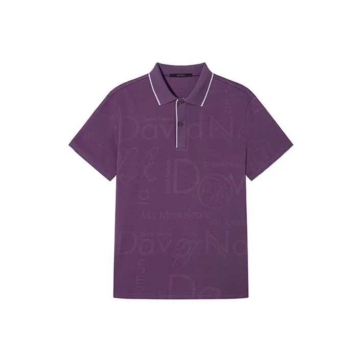 DAVID NAMAN Мужская рубашка-поло фиолетового цвета