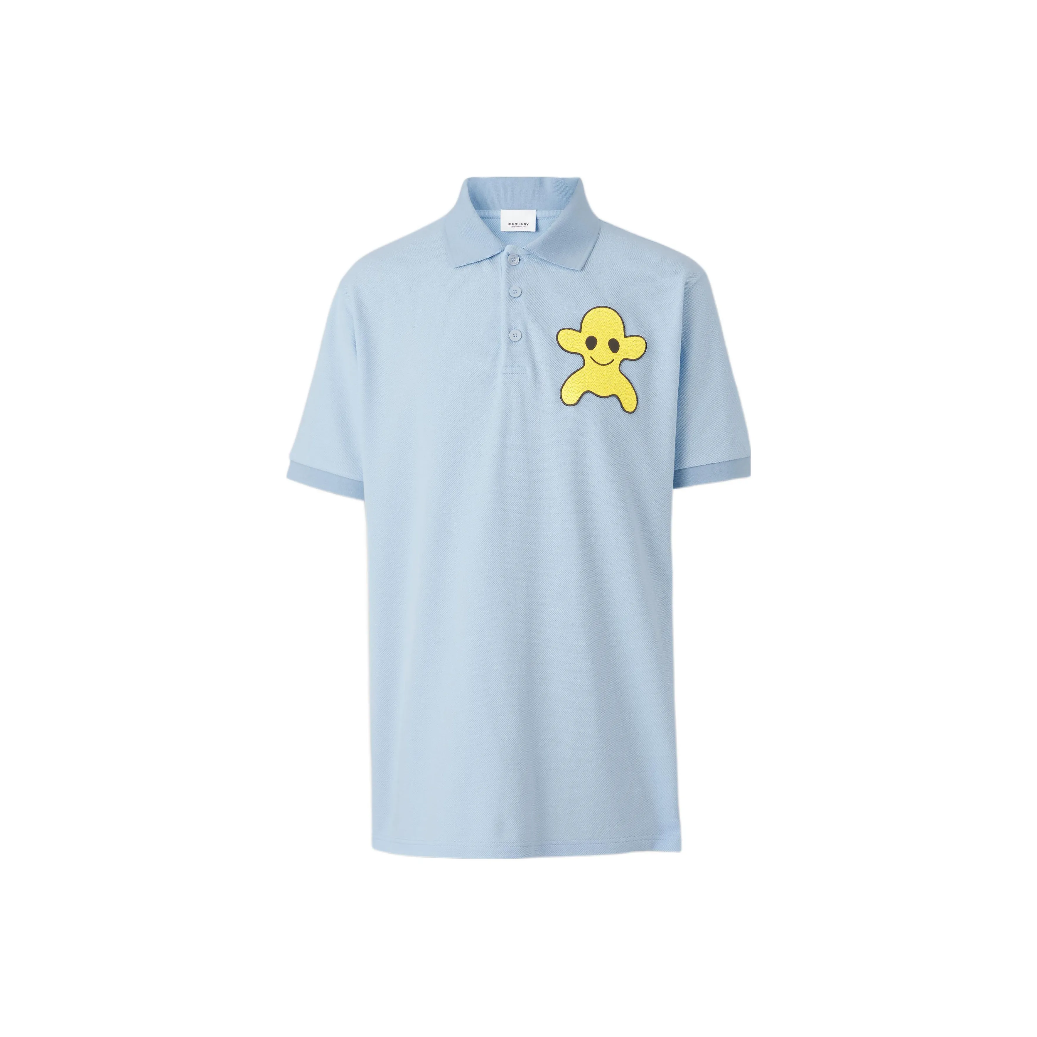 Burberry Monster Graphic Cotton Oversized Polo Shirt 'Light Blue'