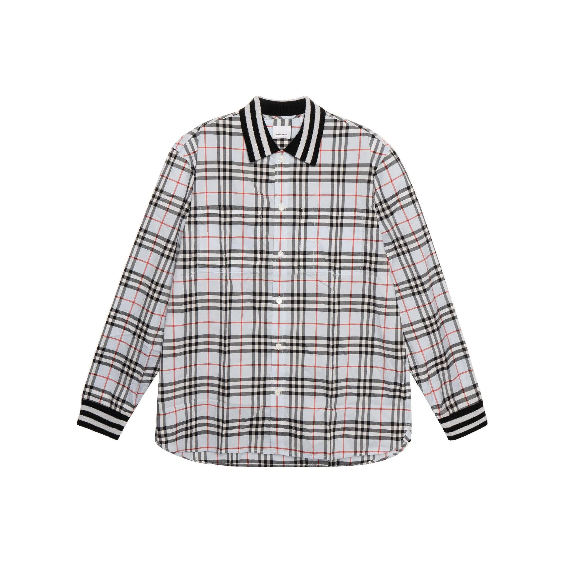 Burberry SS22 Длинный рукав рубашка мужская светло-синий 80501321