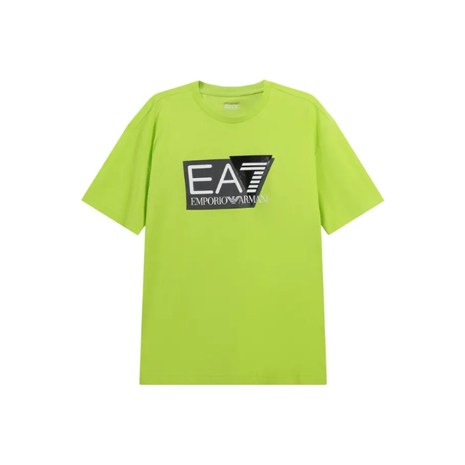 EMPORIO ARMANI EA7 T Рубашка Мужская Неоновый Зеленый