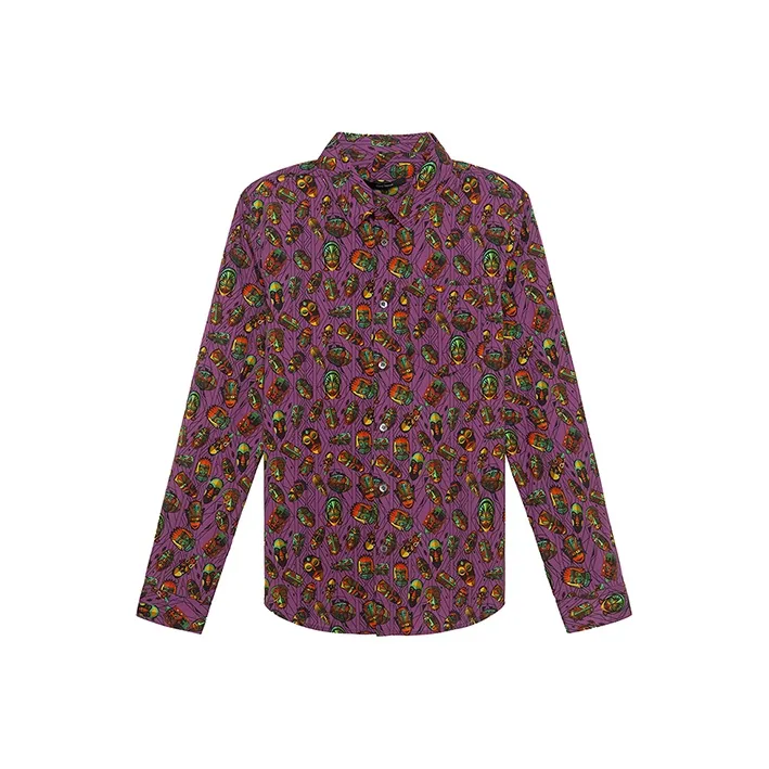 DAVID NAMAN Фиолетовые Мужские Рубашки