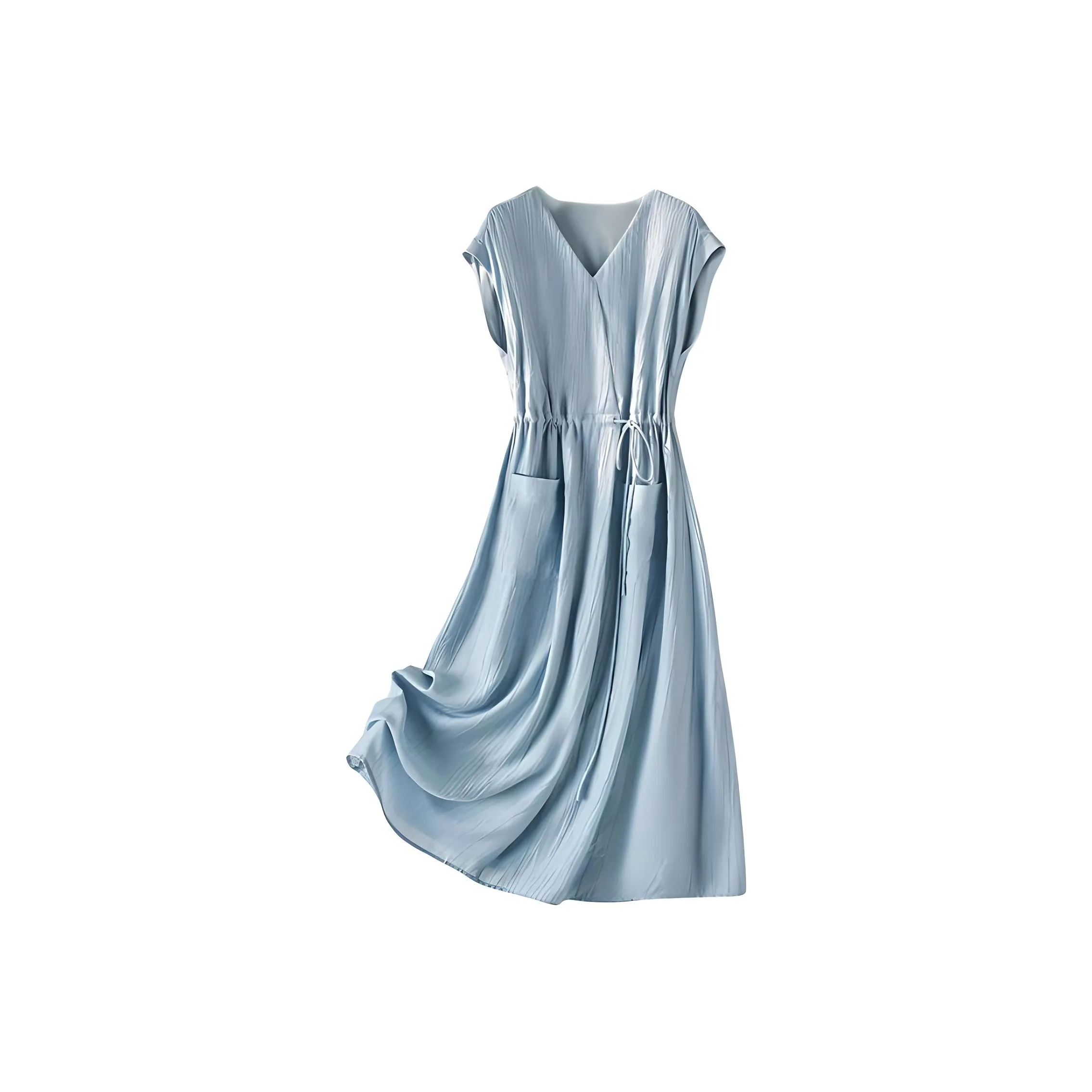 IHIMI Short Sleeved Dress Women's Dusty Blue