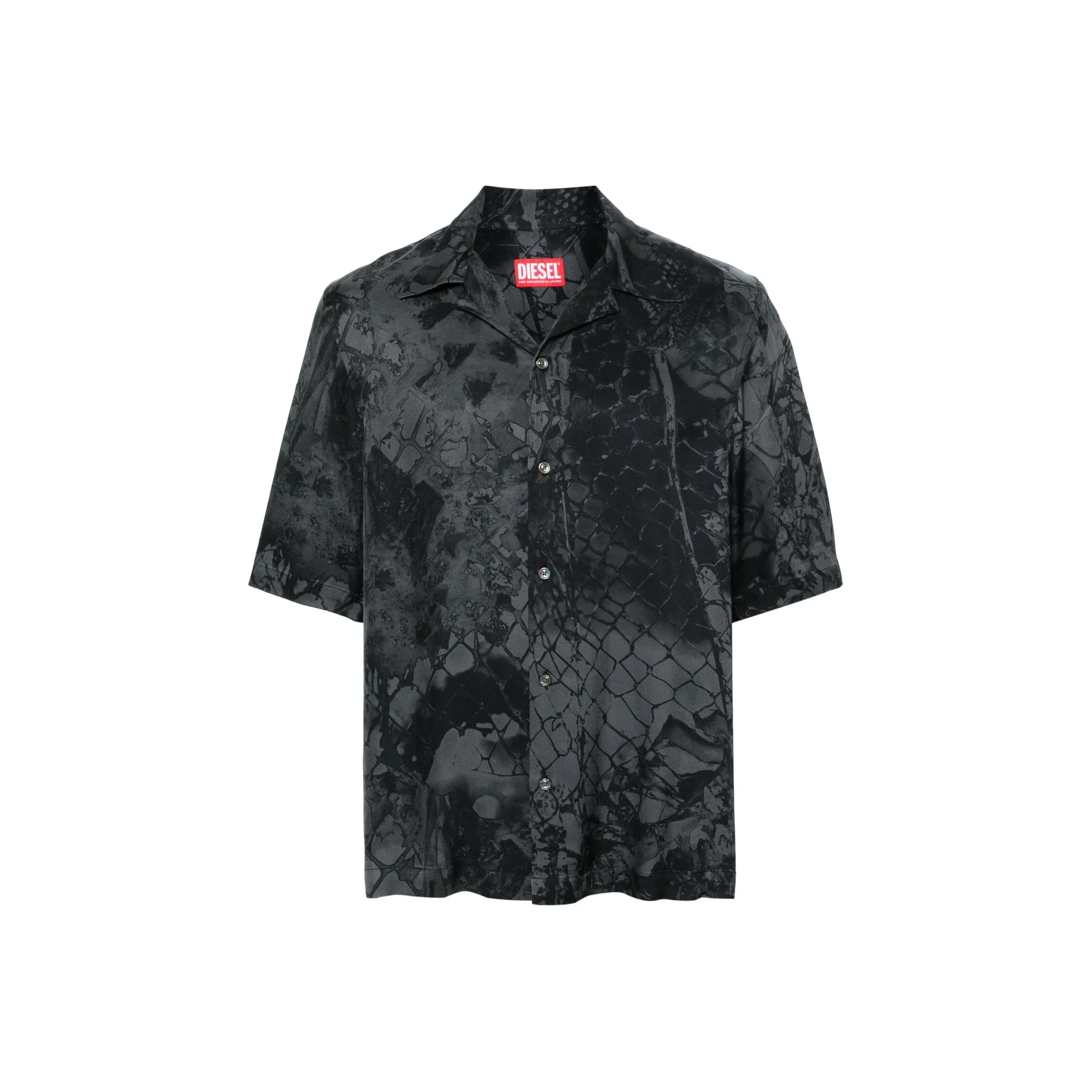 DIESEL S Bristol Abstract Printed Bowling Shirt