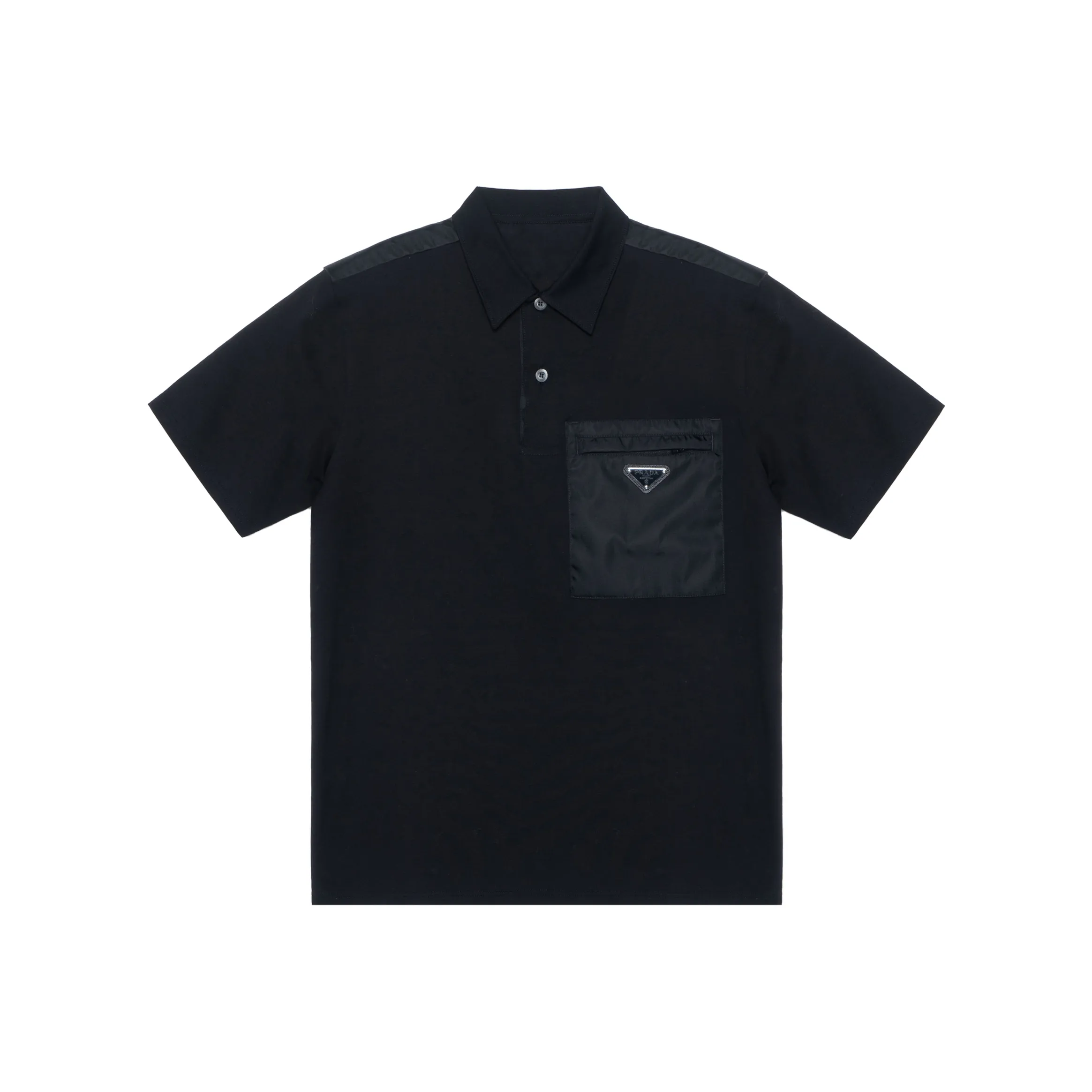 PRADA Logo Plaque Short Sleeved Polo Shirt