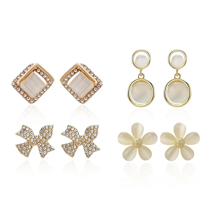 Zoo Jewel Искусственный стекло Кошачий глаз Искусственный кристалл Сплав Серьги-гвоздики Женские