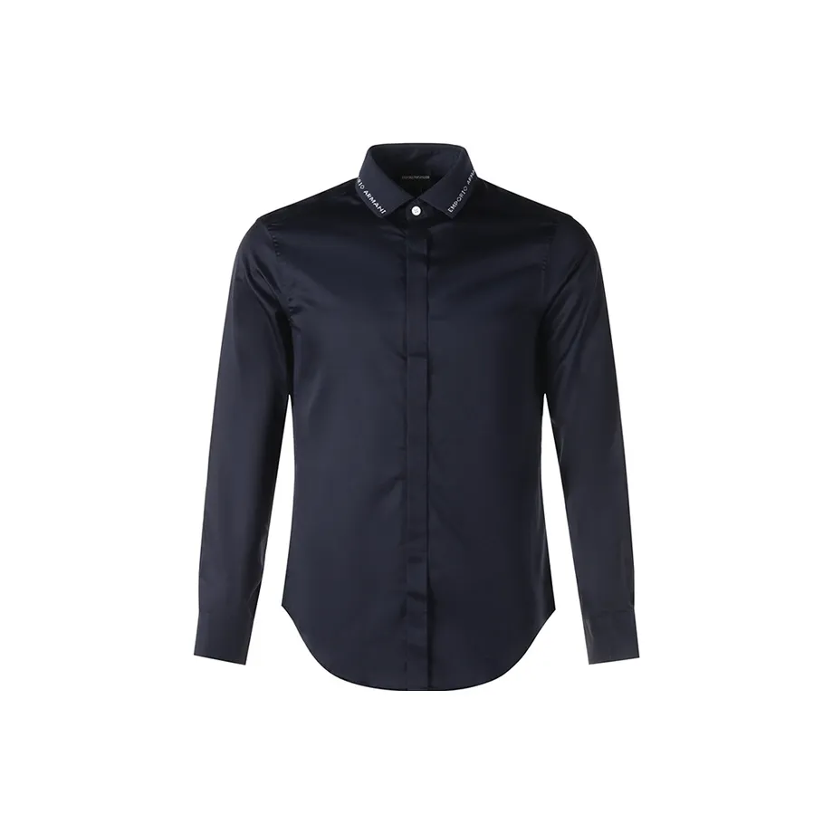 EMPORIO ARMANI Рубашка Мужская Темно-синяя