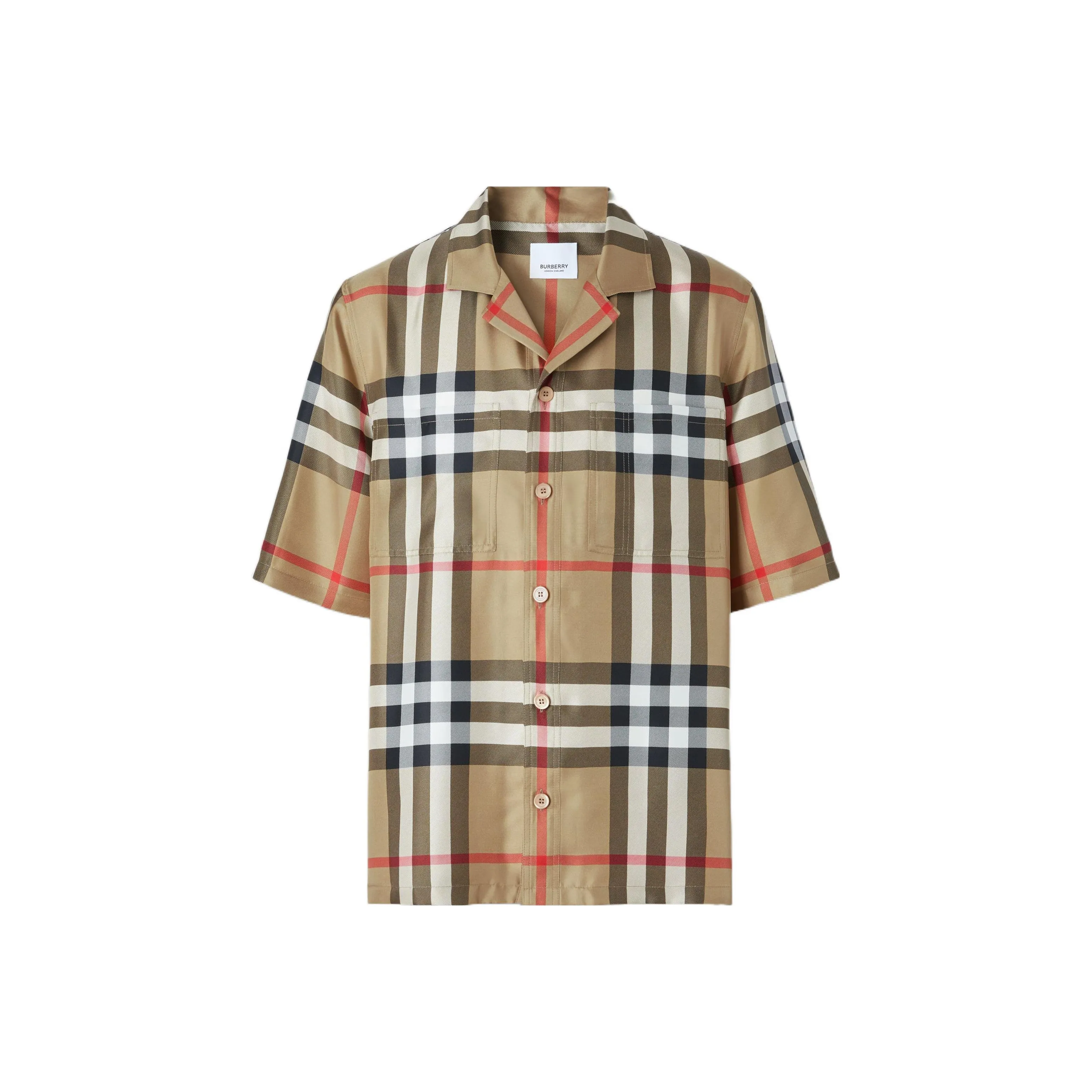 Burberry Short Sleeve Check Silk Shirt