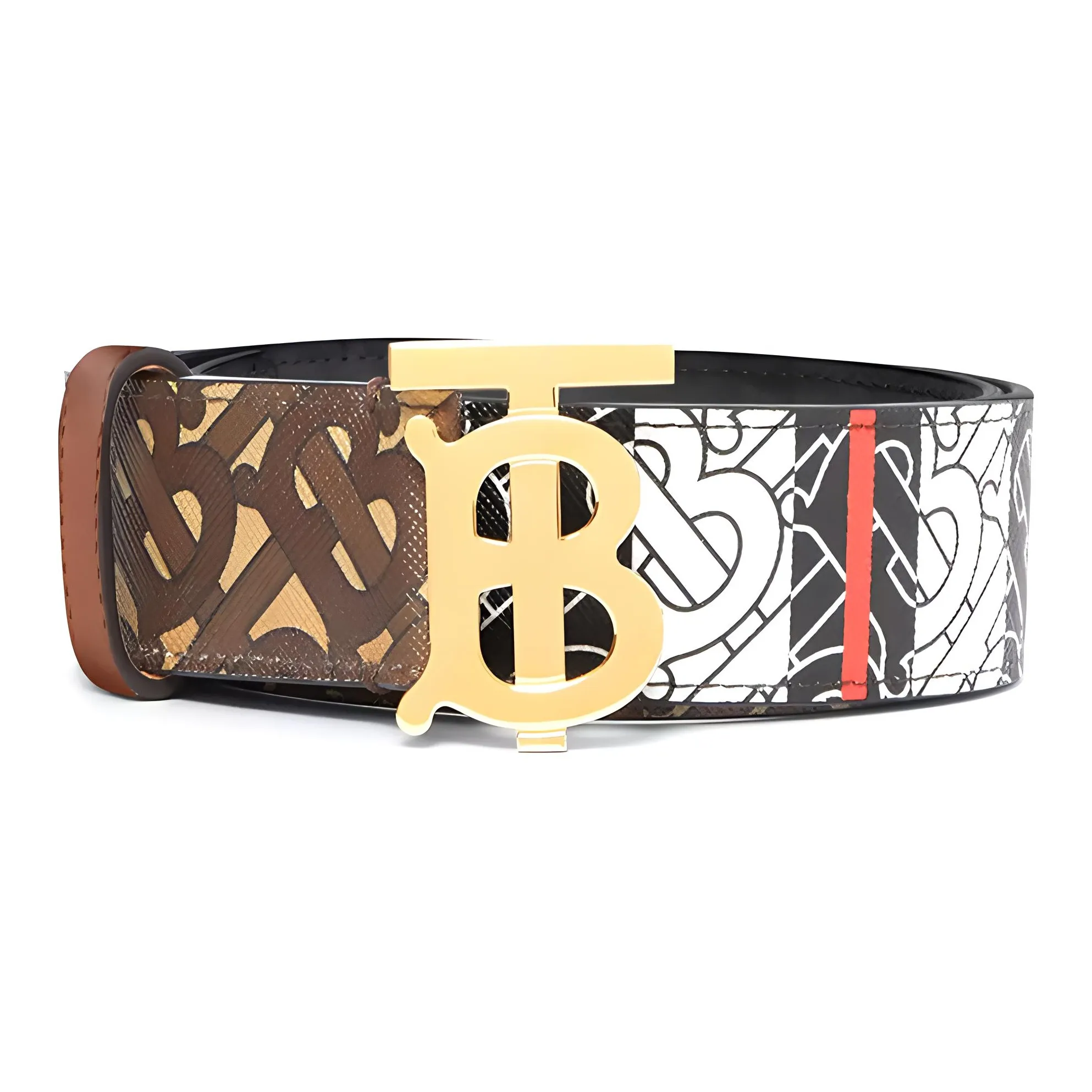 Burberry Leather Belts Unisex Tan 3.5cm