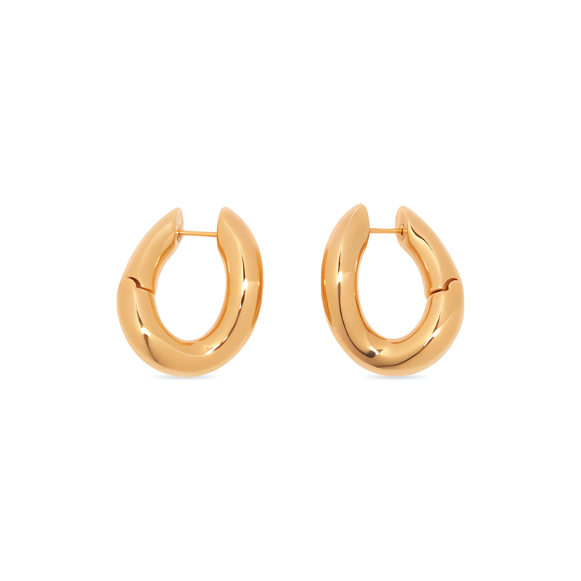 Balenciaga Logo Engraved Loop Earrings