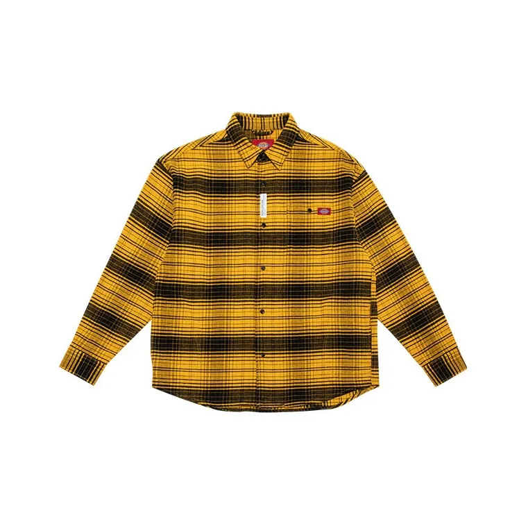 Dickies Shirts Unisex Black Yellow Plaid
