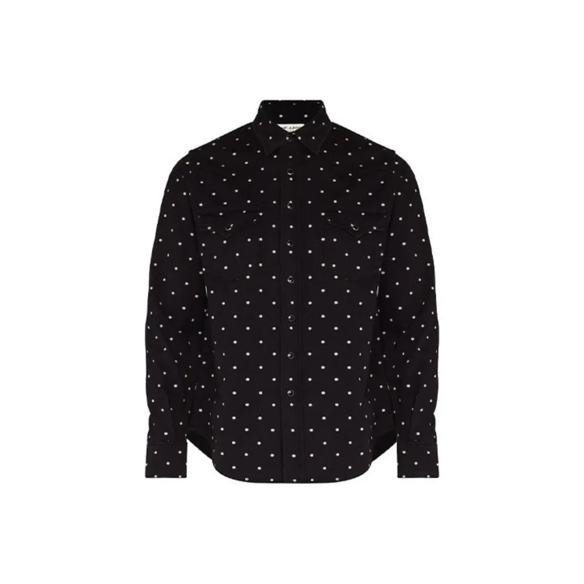 SAINT LAURENT Polka dot Denim Western Shirt