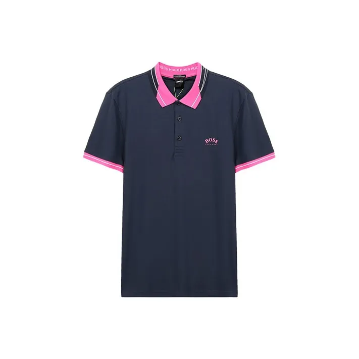 Hugo Boss Короткий рукав Polo Мужской Морской синий