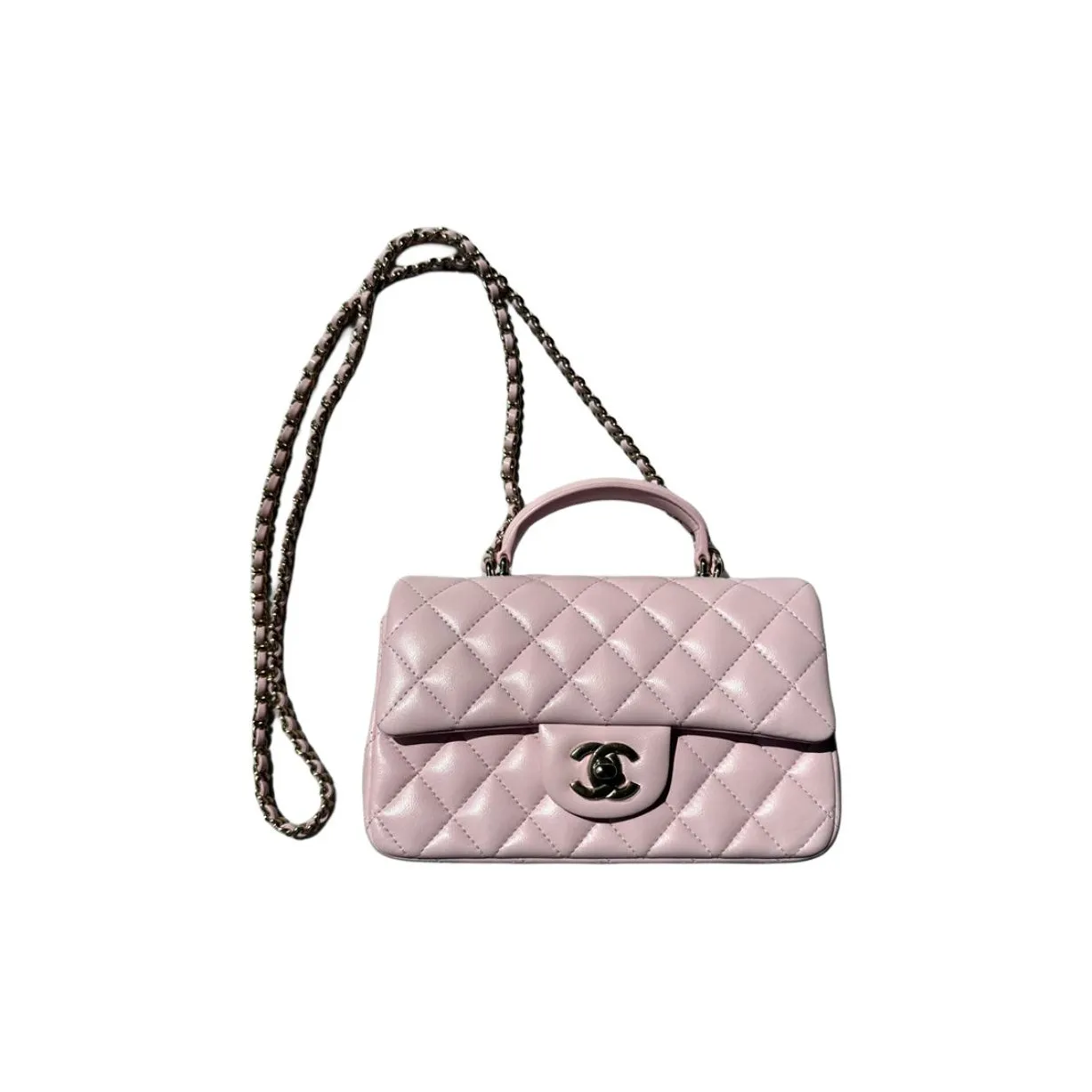 CHANEL Classic Flap CF Sheepskin Flap Bag, Shoulder Bag, Crossbody Bag, Handbag Mini Women's Light Pink
