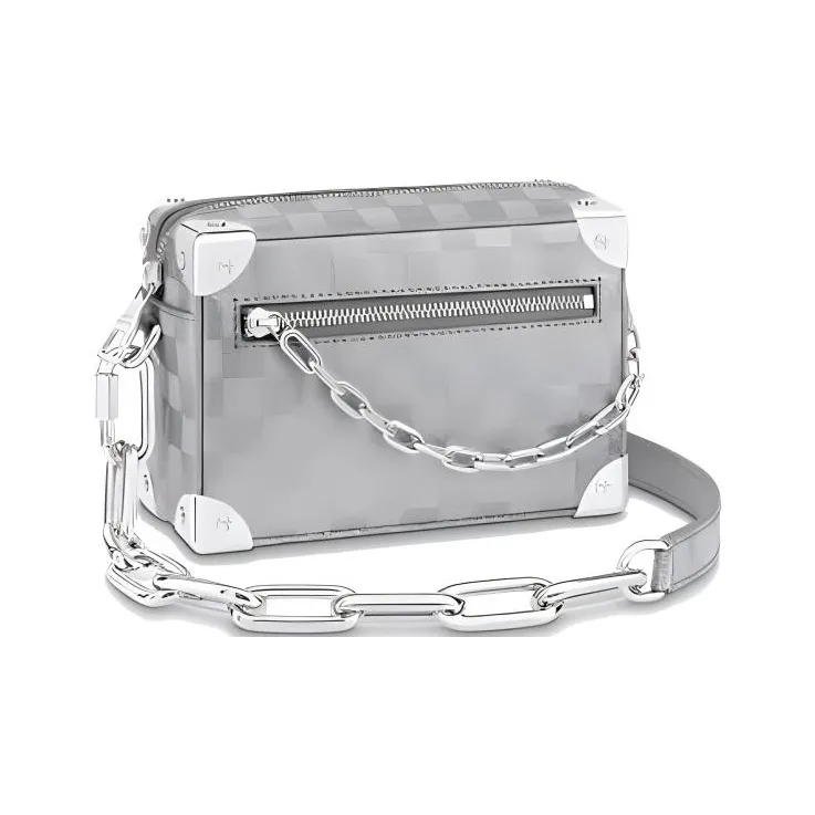 LOUIS VUITTON Mini Soft Trunk Glitter Silver