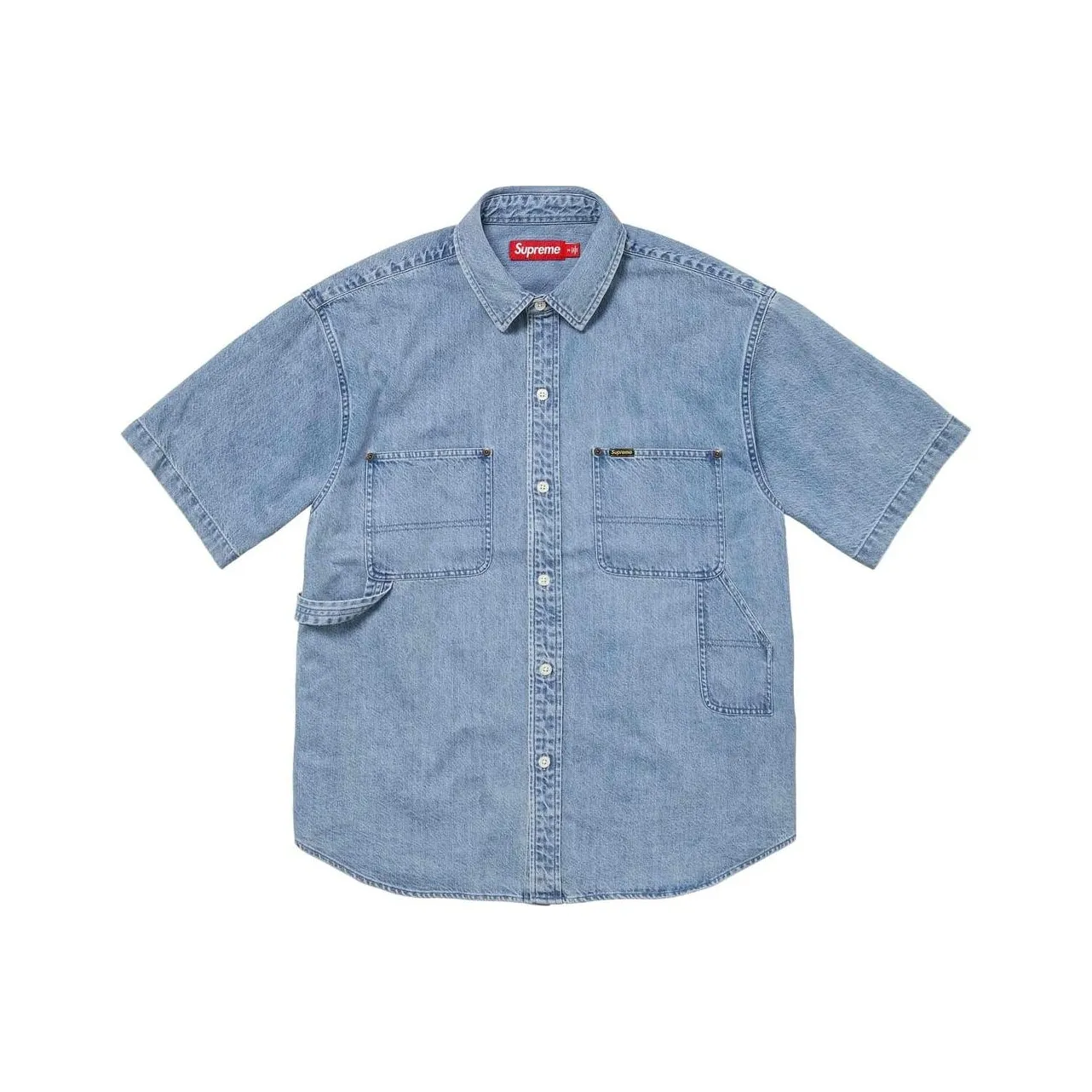 Supreme SS24 WEEK17 Свободный крой S S Деним PAINTER Рубашка Унисекс