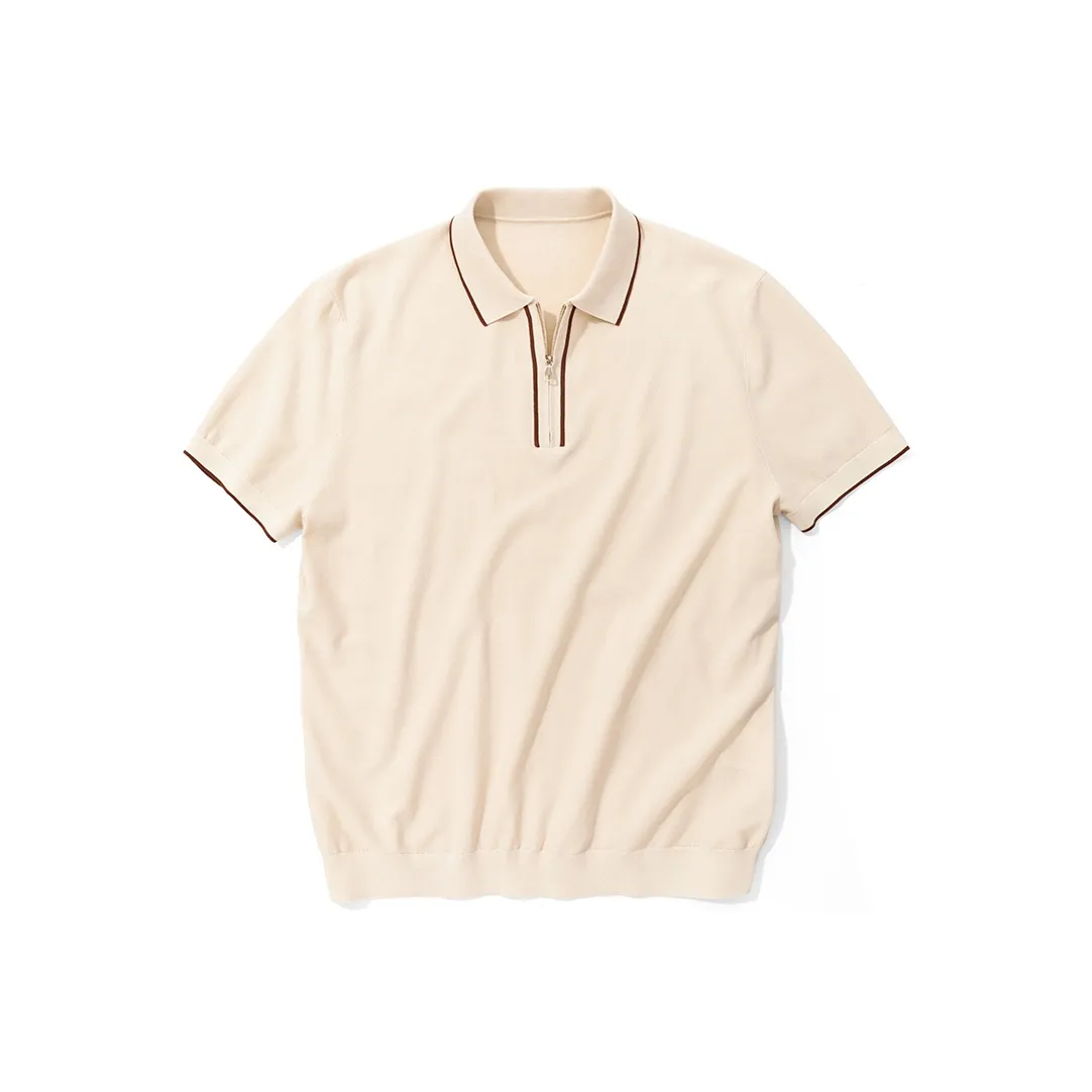 Mr.Bu Polo Shirt Men's Elegant Beige Apricot