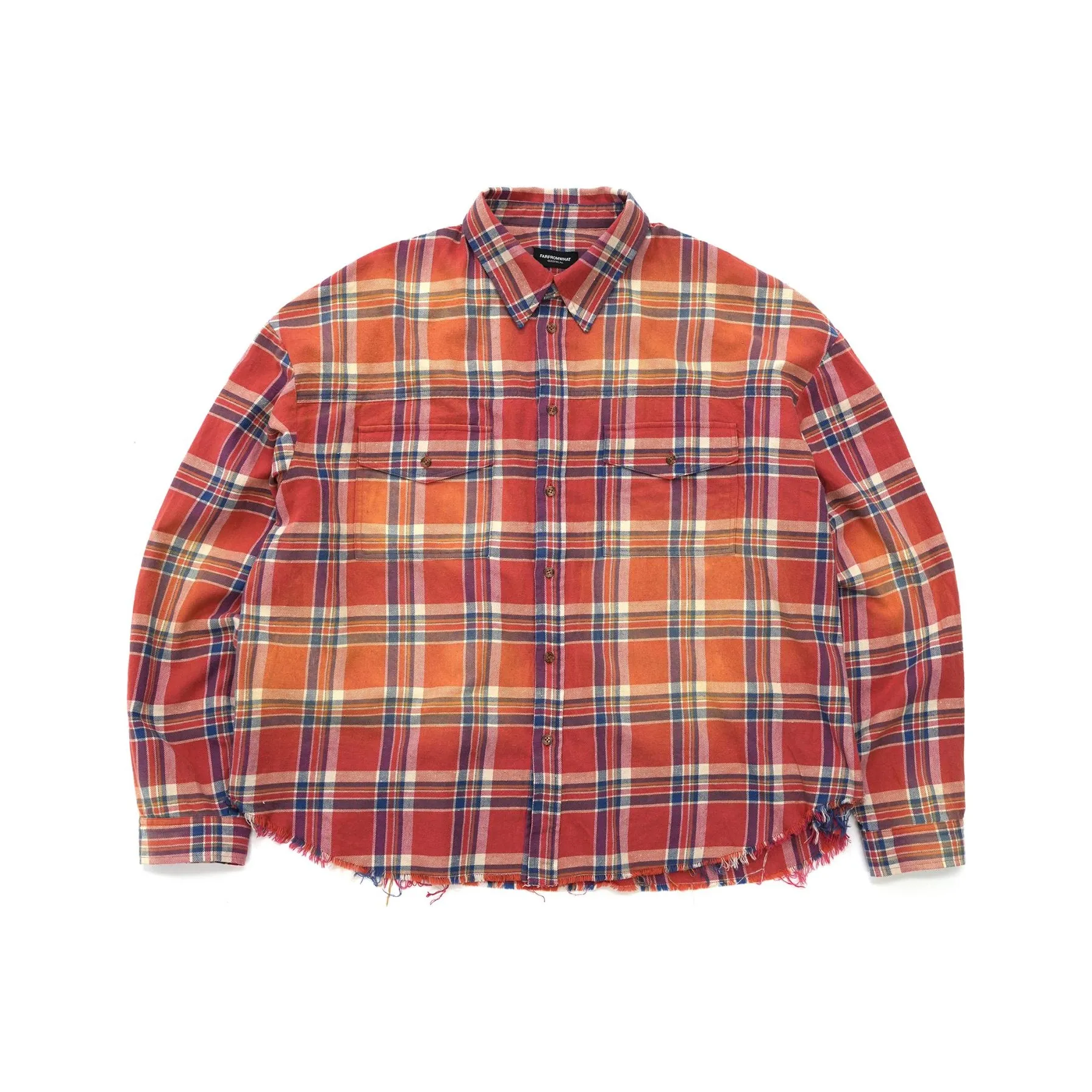 FARFROMWHAT FW24 Рубашка Мужская Оранжевая Красная