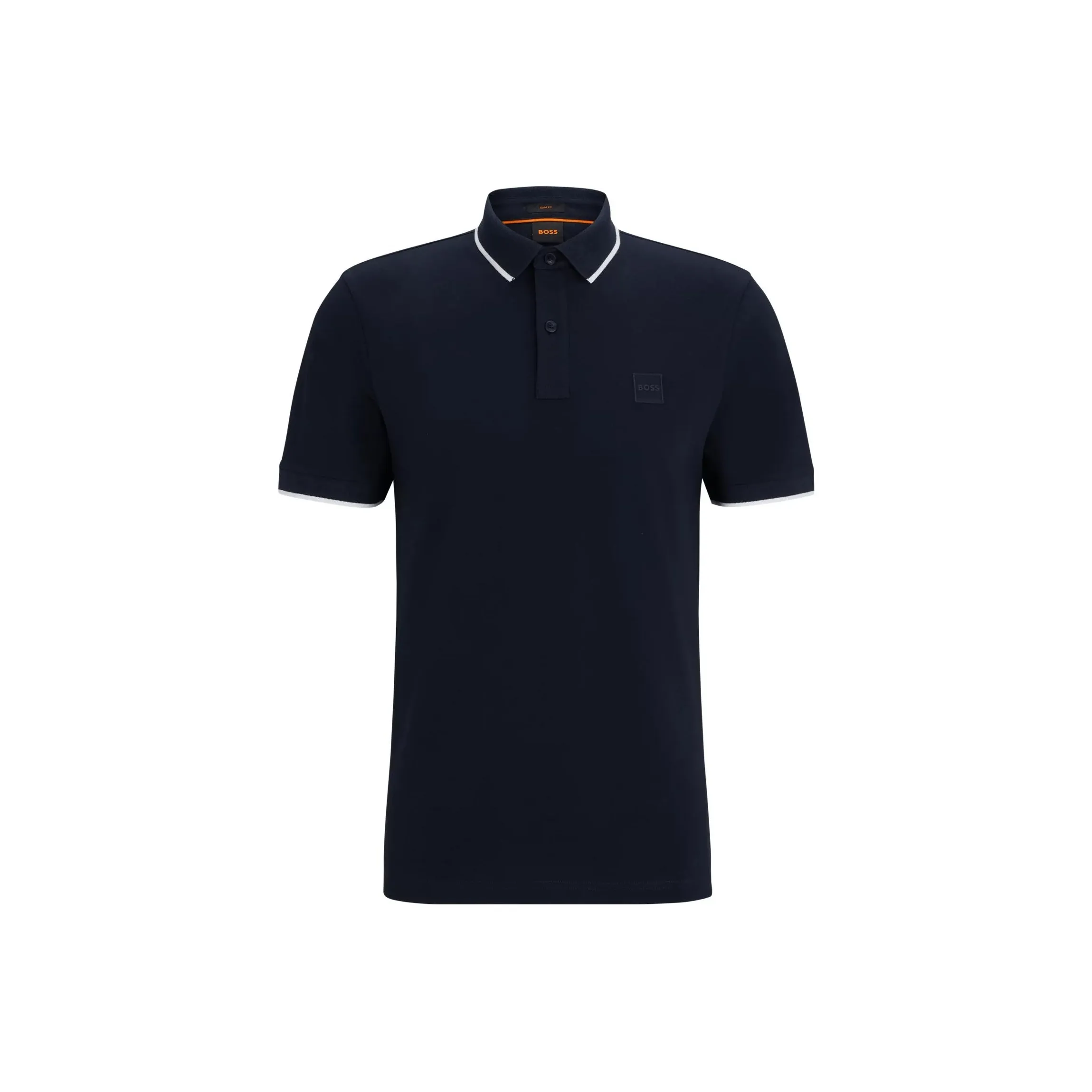 Hugo Boss Эластичный хлопок облегающий крой поло с логотипом патч поло мужской темно-синий
