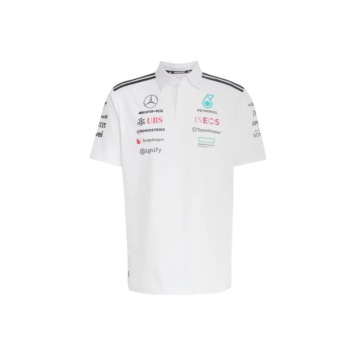 Adidas x Mercedes AMG Petronas F1 Team Поло Мужское Белый Черный