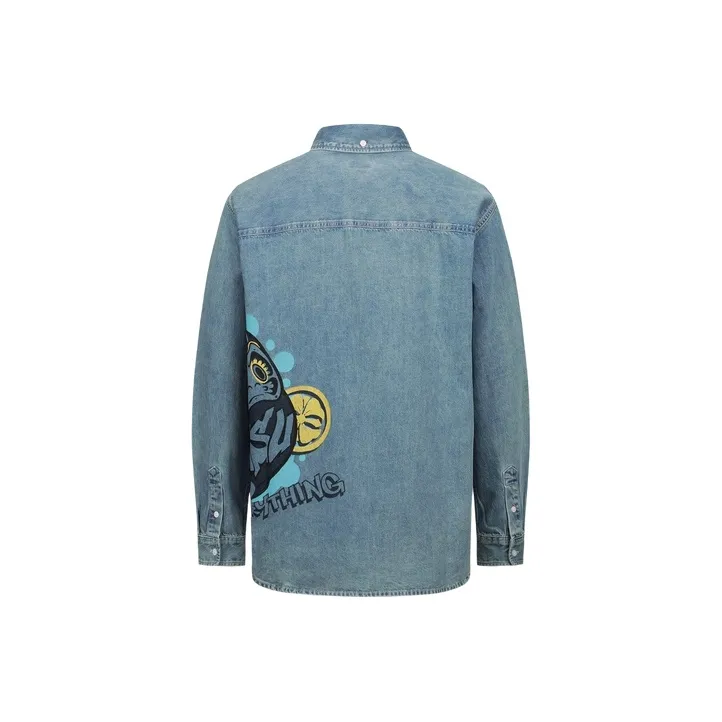 EVISU Shirts Men Denim Blue