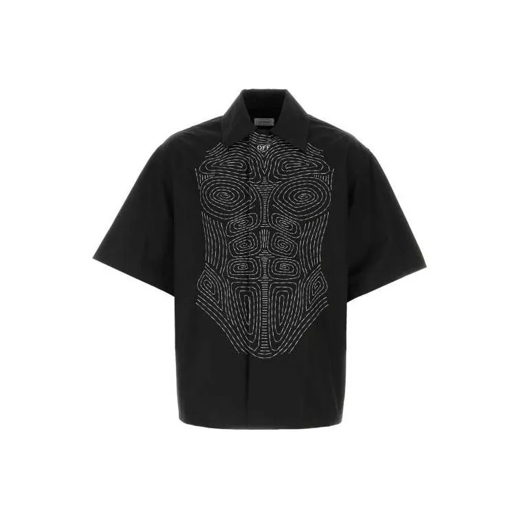 OFF WHITE Logo Embroidered Short Sleeved Shirt