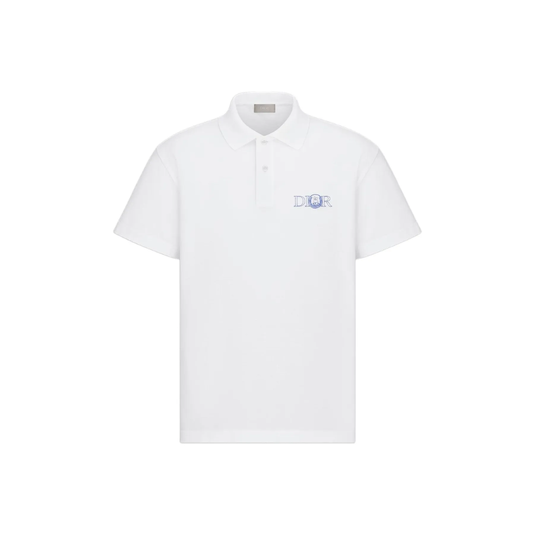 DIOR x HYLTON NEL SS25 Summer Men's Clothing Collection Polo Shirt Men's White