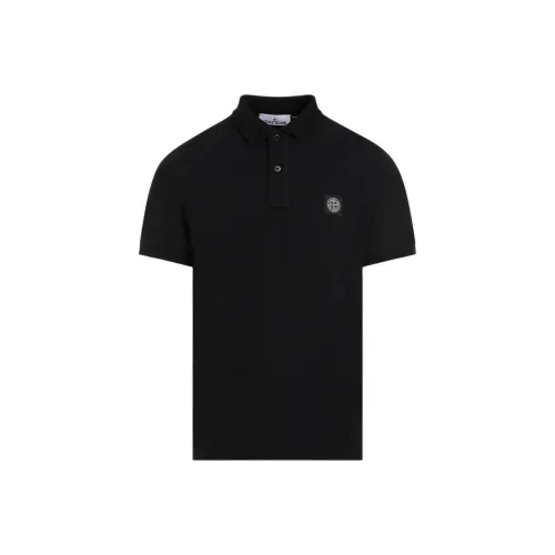 STONE ISLAND Мужское Поло Черного Цвета