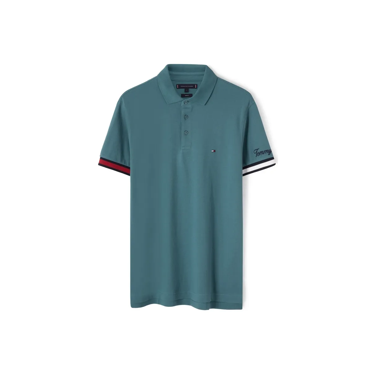 Tommy Hilfiger Поло Мужское Lake Turquoise