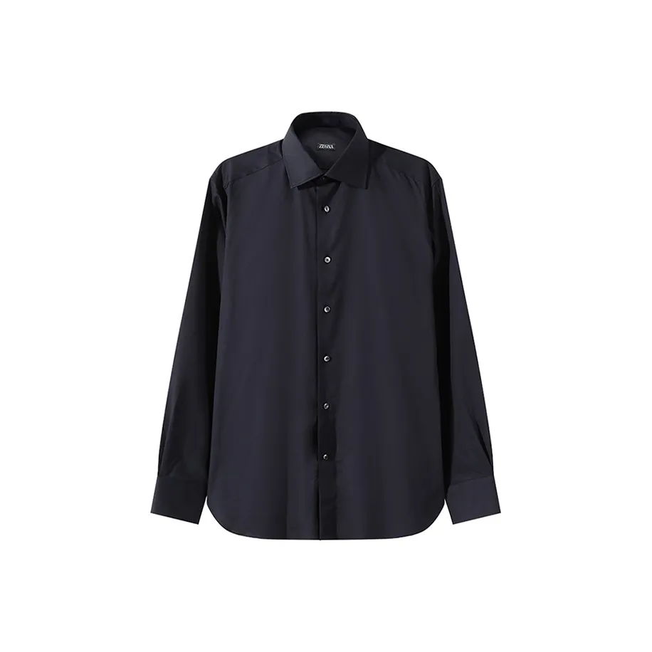 Zegna Длинный рукав рубашка коробка мужская черная