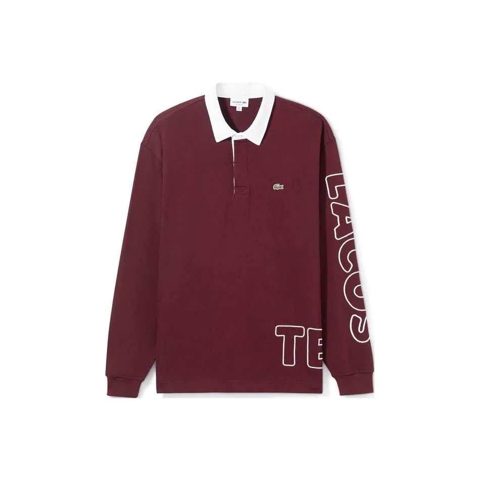 Мужская поло LACOSTE Collaboration темно-красный