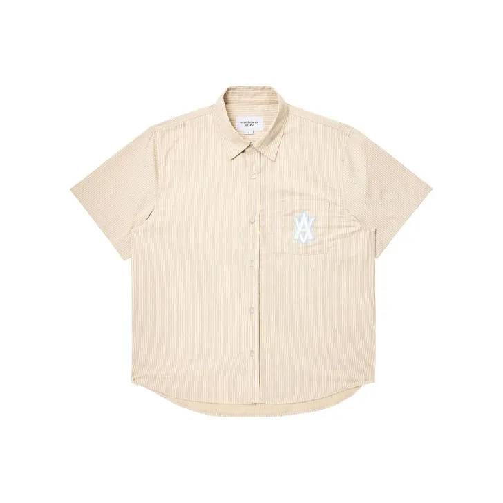 Acme De La Vie Adlv × Lisa ADLV Логотип Emblem Патч Stripe Короткий рукав Рубашка Бежевый Рубашка Унисекс